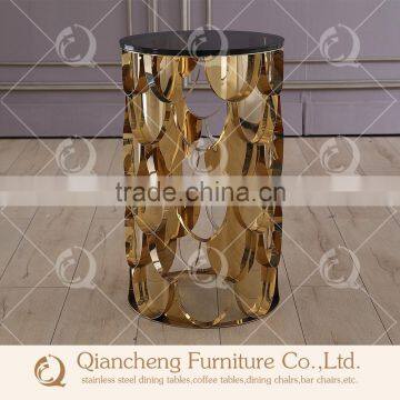 Golden Color Metal Flower Stand Pergola With Marble Top photo-6