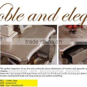 Golden Color Stylish Stainless Steel Center Coffee Table/modern Furniture B109