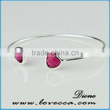 Cheap Cross Charm Silver Bangle Glass Bangles Bracelets photo-4