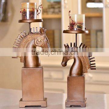 Wholesale Retro Resin Horse Head Candle Holders for Wedding photo-3