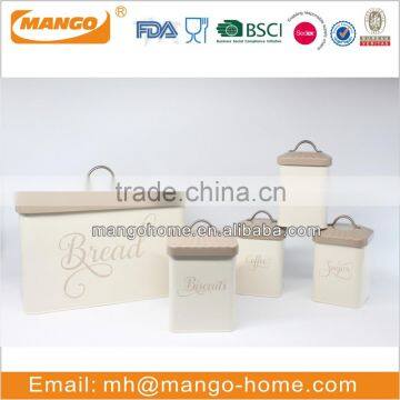 wholesale kitchen storage food coffee canning canisters in carbon steel