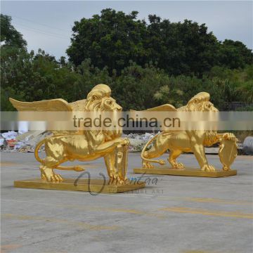 outdoor garden decoration resin craft fiberglass lion statue