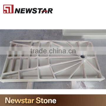 60 by 30 inches beige color cultured marble shower pan