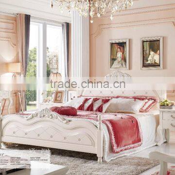 MJ606 Girls/lady Pink White Bedroom Set Wooden Children Single Queen Bed Set Study Desk Three Door Wardrobe Full Set Princess photo-6