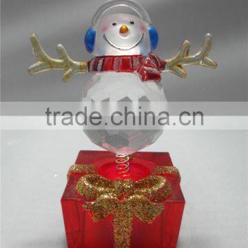 Electronic LED Light Acrylic Happy Round Snowman Figurines Toys for Kids photo-4