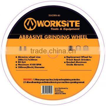 XAGW8-80 Worksite Brand Accessories 200mm 80grit Abrasive Bench Grinding Wheel photo-2