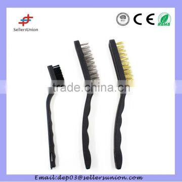 2 Pcs Big Stainless Steel, Brass, Wire Brush & 1 Pcs Samll PET Wire Brush in One Set