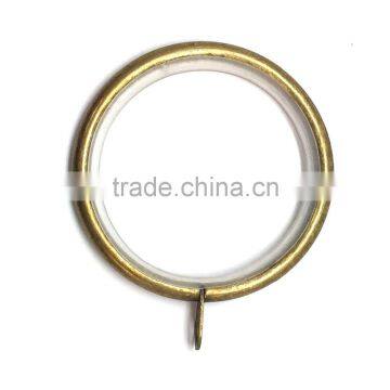 Steel Antique Brass Plated Silent Curtain Rod Ring With Fixed Eyelet ID35mm/OD42mm photo-2
