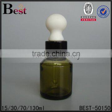 Hot Products Luxury Dark Green Glass Bottle Gold Aluminum Dropper Oblique Shoulder Essential Oil Glass Dropper Bottle Wholesale photo-4