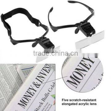 Adjustable Cabeza Lupa Lente Gafas Magnifier Glass LED Lampara a Joyeria Relojero 5 Lens photo-4