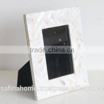 Rectangle cream mother of pearl photo frame