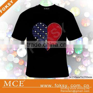 Hot Fix Korean rhinestone American Flag Clothing Iron on design