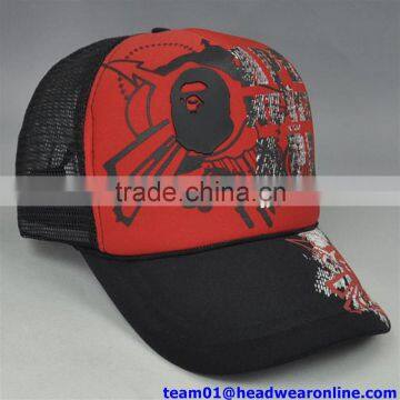 Caps Factory Made Custom Mesh Caps With Thick Screen Print Logo and String photo-6