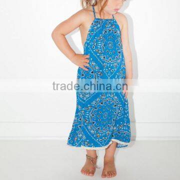 Beautiful Boho Printed Rayon One Piece Girls Party Dresses Children Girl Clothings Kids Model Dresses 2016 HSD5736 photo-5