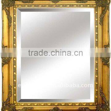 Golden wonderful vintage resin rectangle hanging wall mirror