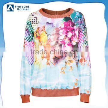 Full Digital 3D all over printing sweatshirt without hood for women