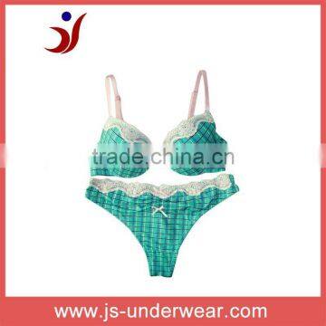 fashion printed brassiere with small lace