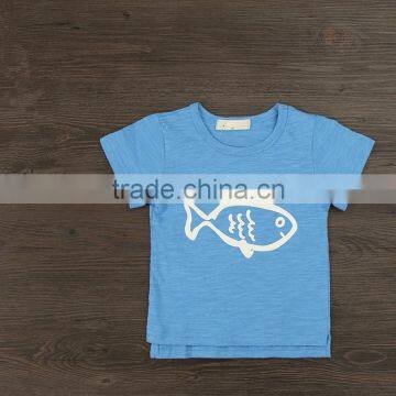 Comfortable Girls Cotton T-shirts With Fish Printer photo-3