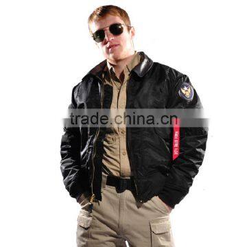 Seibertron 45P Leather Collar flight jacket Men's Navy jacket coat Pilot Jacket