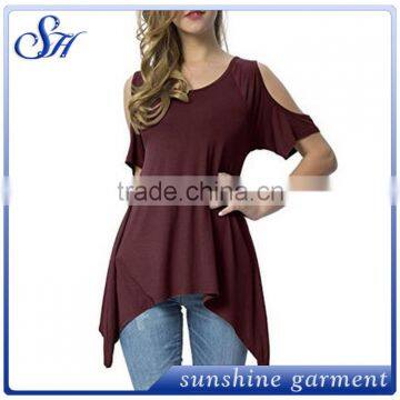 Women's Wear Blouse Tops with Curve Bottom for Slim Girl 2017