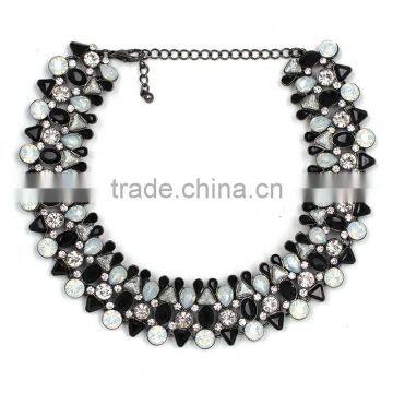Fashion New Design White/black Opal Gem Choker Necklace for Women Big Brand Jewelry photo-3