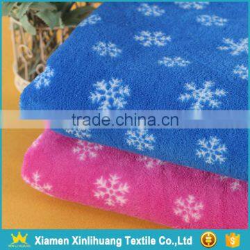 Wholesale Pure Polyester Warp Reversible Printed Coral Fleece Fabric