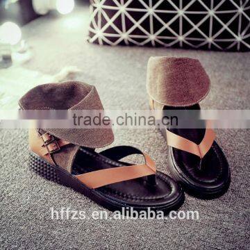 HFR-YS30 2015 Summer in Europe and America Belt Buckle Wild Beach Flip Flat Roman Style Sandals photo-4