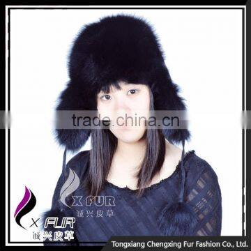 CX-C-38A Fashion Winter Fur Hat Genuine Quality White Ladies Fox Fur Hats photo-4