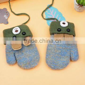TC13010 Hot Sales Warm Winter String Baby Mitten New Fashion Fancy Animal Cartoon Knitted Baby Fingerless Gloves Wholesale photo-3