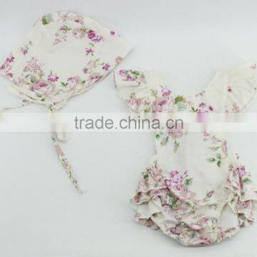 High Quality 100% Cotton Floral Pattern Baby Hat Girl Simple Cap With Easy Tie photo-4