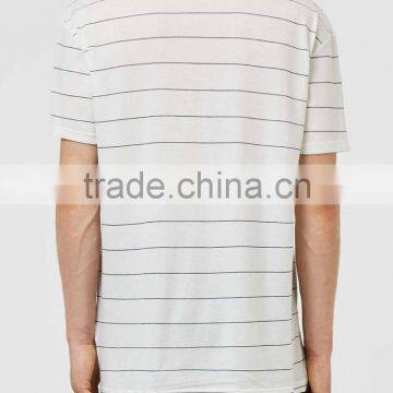 Custom Mens White off Black Stripes t Shirts 100% Cotton Summer Wear T-shirts for Man photo-3