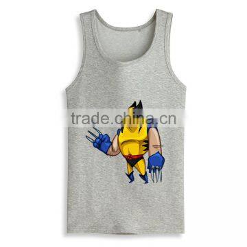 Fashion Latest Design Print Bulk Mens Sleeveless Tank Top Tee White T-shirts photo-4