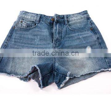 Runwaylover EY0620P High Waist Denim Shorts 2017 Summer Wholesale Women Sexy Light Acid Wash Distressed Denim Shorts photo-3