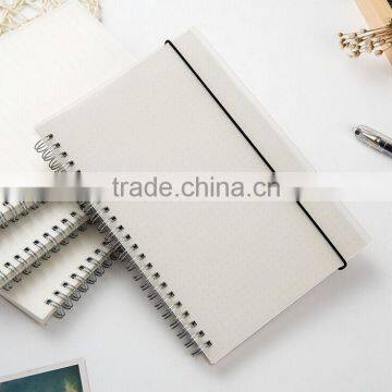 A5/B5 Matte transparent PP cover notebook customizable wire-o notebook with band offce simple notebook