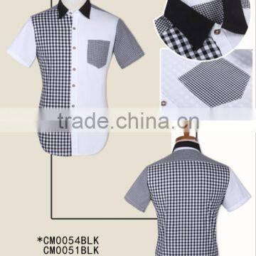 Latest High Fashion Special Contrast Checked Short Sleeves Stylish Cotton Men Shirts photo-2