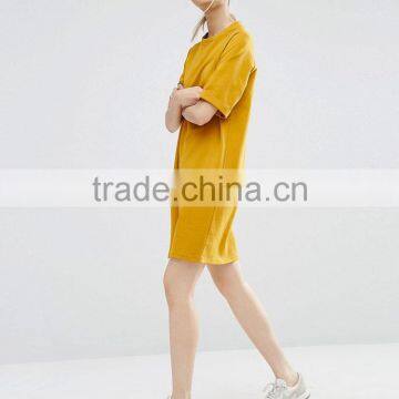 Guangzhou Shandao OEM Wholesaler Casual Summer Plain Dyed 180g 100% Cotton Elongated Tshirt Wholesale Maxi Skirts photo-4