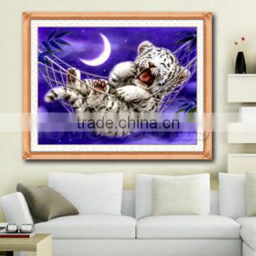 Wholesale OEM Multicolor Cross-Stitch Rectangle Tiger Cross Stitch Kit Fabric