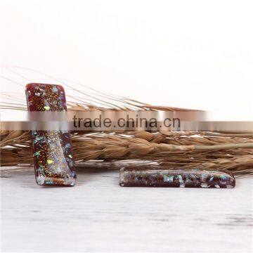 Resin & Shell Mosaic Dome Seals Cabochon Rectangle Coffee Glitter photo-2