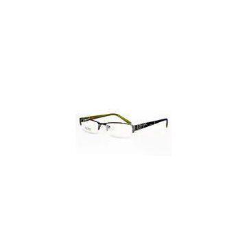 OEM Rectangle Eyeglasses Frames For Women , Half Rim Black And Green Color Custom