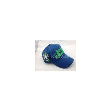 Blue Sport Polyester Embroidered Baseball Caps with Sandwich Brim