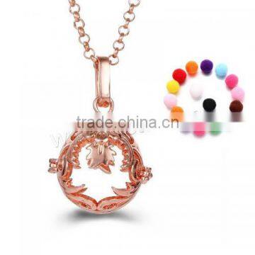 new design brass Pregnant Ball Locket Sweater Necklace with Sponge teardrop shape charms