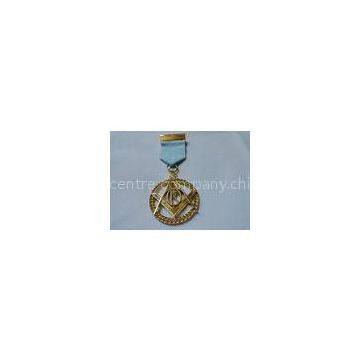 Short Ribbon Iron / Brass / Zinc Alloy Die Casting Die Cast Medals with High 3D and High Polishing
