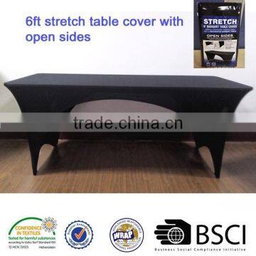 6ft stretch rectangle table cover with open sides spandex banquet 6ft table cover