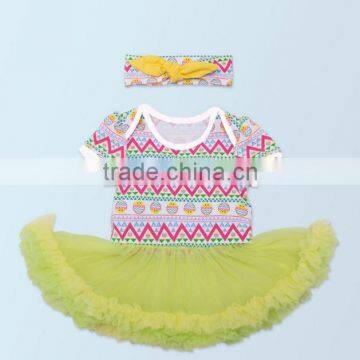 2017 New Hot Sell Summer Easter Day Green Suit, Baby Set ,high Quqlity , Romper With Headband photo-4