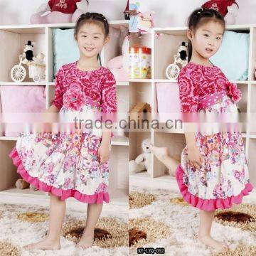 2015 spring girls clothing, little girls boutique girl cotton dress