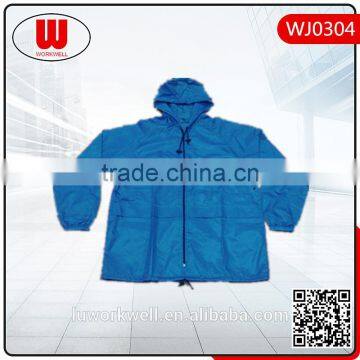 Cheap wholesale light blue design high quality PVC rain jacket