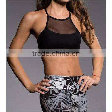 Sexy Black Workout Clothing Wholesale Mesh Women Sports Bra photo-2
