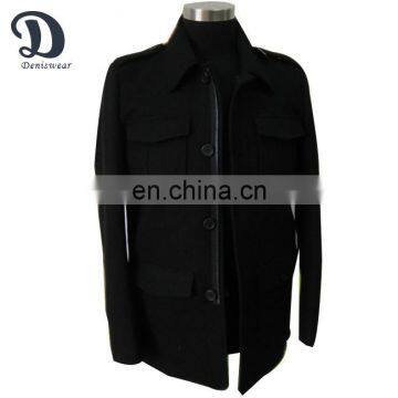 Mens woolen coat with four pockets