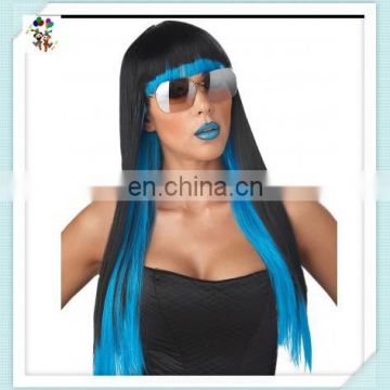 Adult Womens Black Blue Diva Halloween Costume Party Wigs HPC-0074