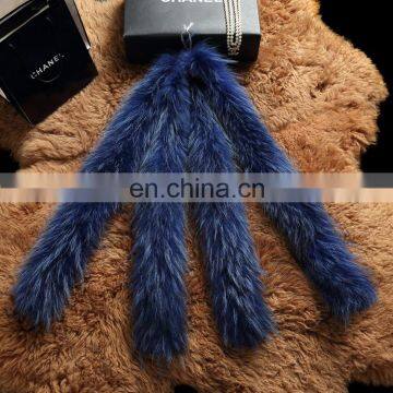 customized Natural Raccoon Fur Hood Trim for Jacket Collar Wrap Scarves